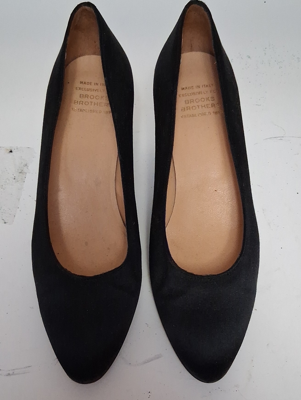 Brooks Brothers Black Suede Pointed Ballet Flats